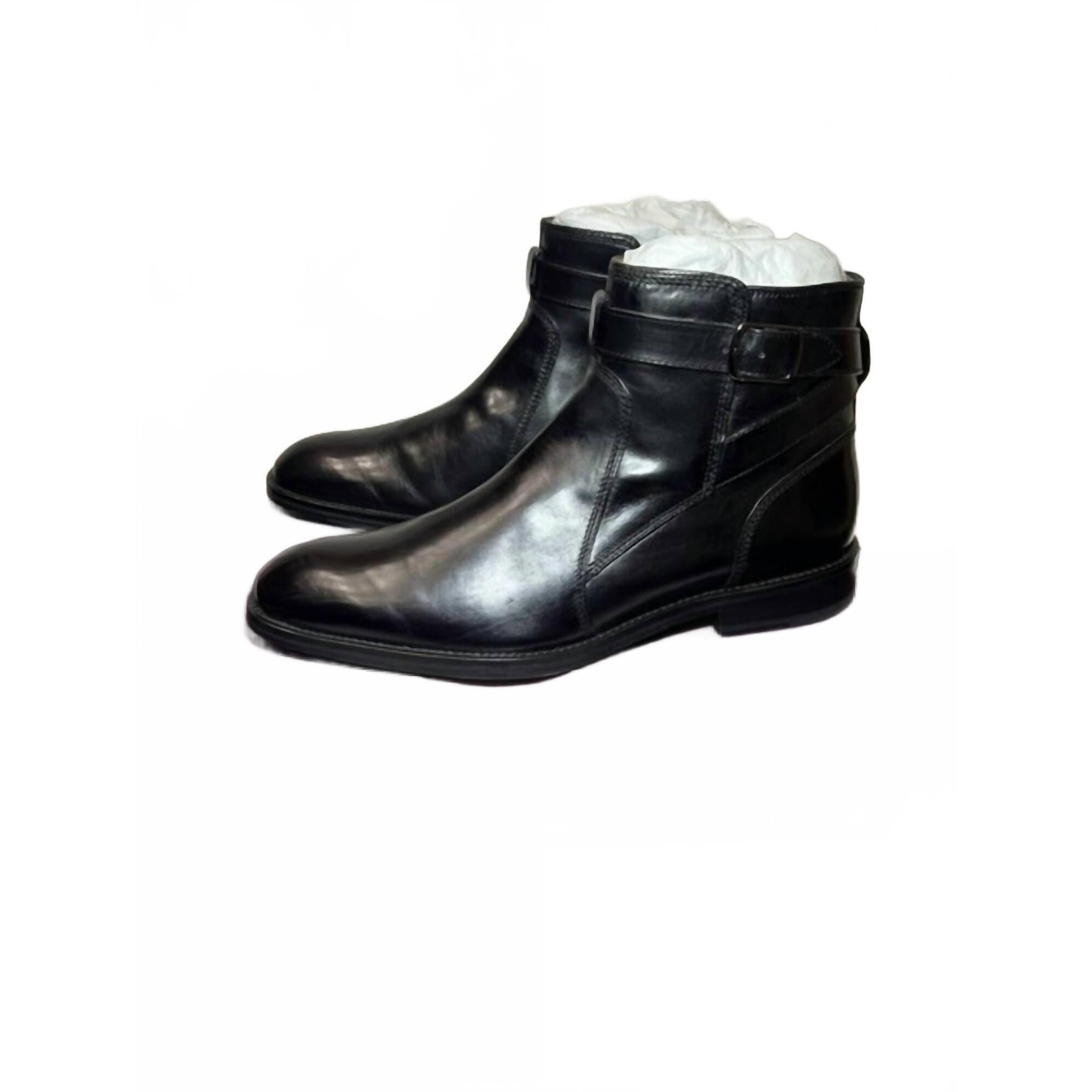 New Johnston & Murphy Men's Meade Buckle Boot In Black